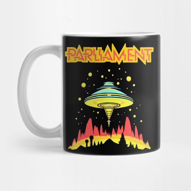 Parliament Funkadelic Retro Mothership UFO Rock Funk Throwback by robotbasecamp